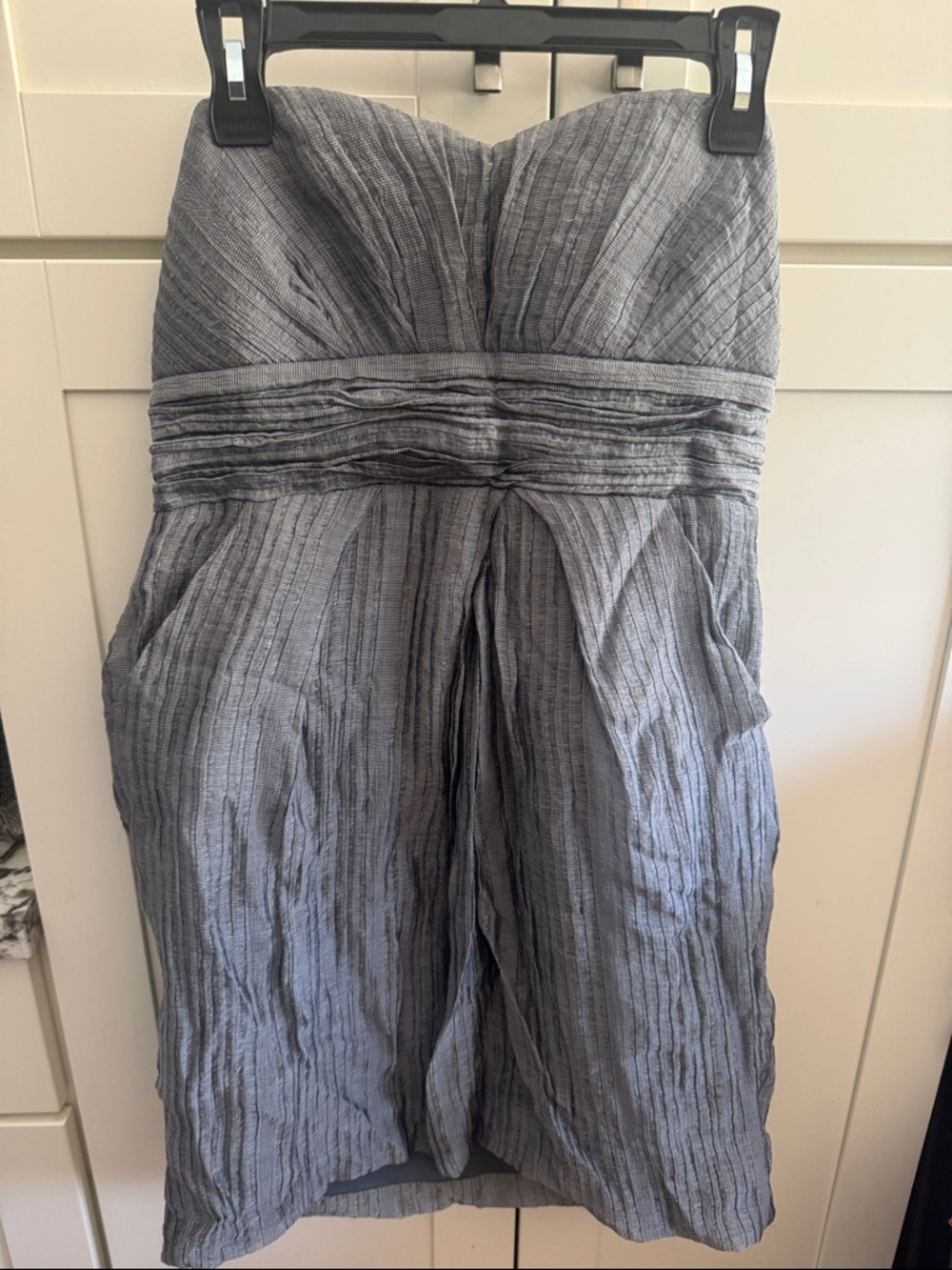 Metropark Strapless Textured Gray Jumpsuit
